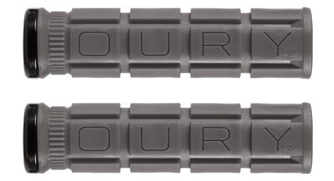 Paire de grips oury grips lock-on v2 gris graphite