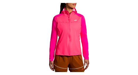 Veste imperméable brooks femme high point waterproof rose