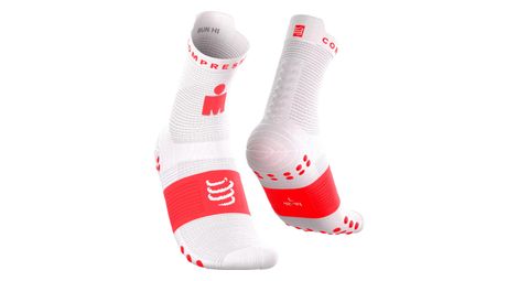 Calcetines Compressport Pro Racing v4.0 Run High Ironman 2026 Blanco/Rojo