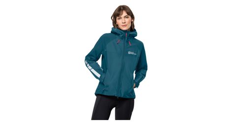Veste impermeable femme jack wolfskin morobbia 2l bleu