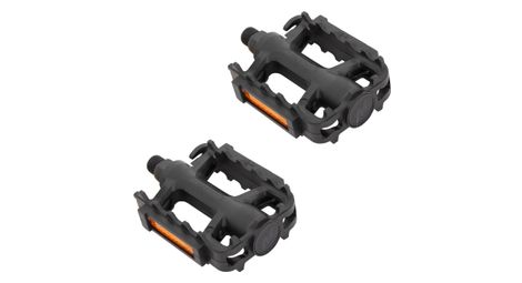 pair of flat pedals massi cm614 plastic black
