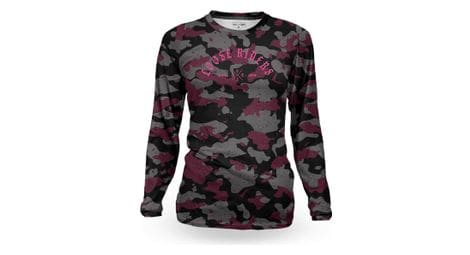 Maillot manches longues femme loose riders camo rose