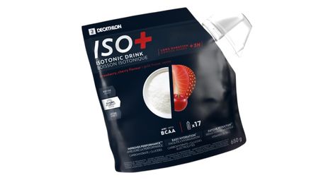 Boisson isotonique Decathlon Nutrition Iso+ Fraise/Cerise - 650g