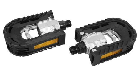 Pédales pliante de vélo de ville/vtc - noire/ argent  noir