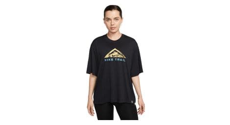 Camiseta de trail nike dri-fit mujer negro
