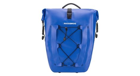 Sacoche de vélo étanche, pliable pour porte-bagages arrière - Bleu