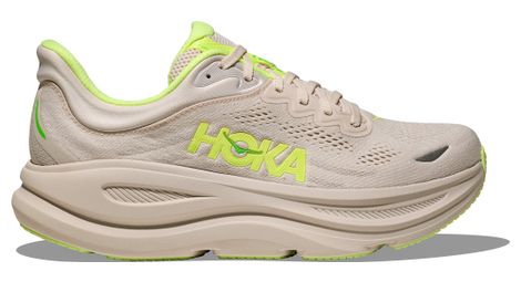 hoka bondi 9 men s running shoes in gray yellow red