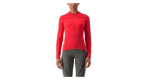 Maillot castelli anima 4 de manga larga para mujer rojo