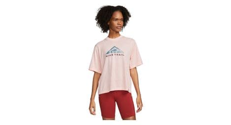 Camiseta de trail nike dri-fit rosa mujer