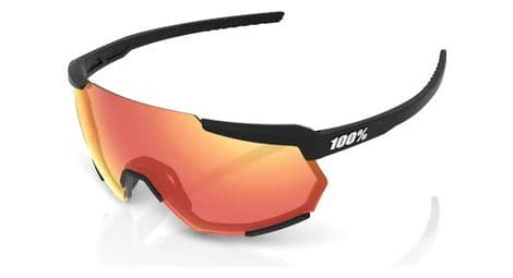 Lunettes 100 racetrap soft tact black hiper red multilayer mirror lens noir rouge