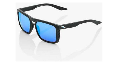 Lunettes 100 renshaw matte black hiper blue multilayer mirror lens noir bleu