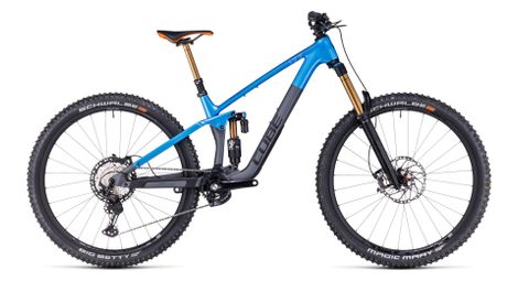 Cube stereo one77 c:68x slx 29 volledig geveerd mtb shimano deore xt 12s 29'' actionteam blauw grijs 2023