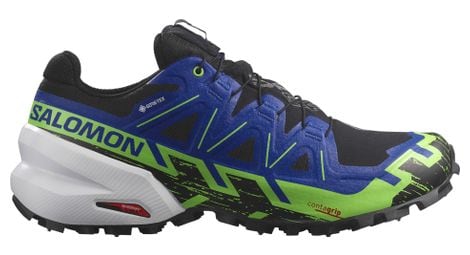 Chaussures de trail unisexe salomon spikecross 6 gore-tex noir/bleu/vert