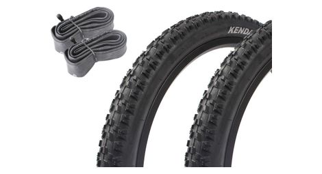 Set de pneus VTT KENDA AMRAK 24 pouces x 2,20 pouces avec chambres à air AV