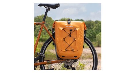 Sacoche de vélo étanche pliable pour porte-bagages arrière - Orange