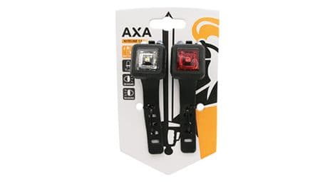 Eclairage velo a pile kit sur cintre-tige de selle axa niteline leds noir, avec piles cr2032 autonomie + 50 heures (vu a  150m)