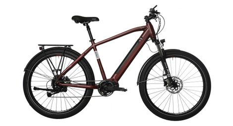 Velo de ville electrique bicyklet raymond shimano acera 9v 504 wh 27 5 rouge bordeaux