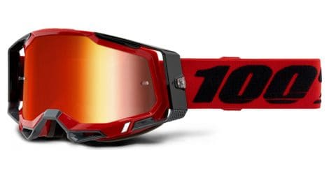 100% racecraft 2 mask | red black | red mirror glasses