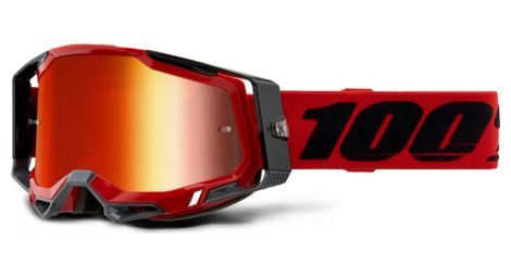 Masque 100 racecraft 2 rouge noir verres mirror rouges