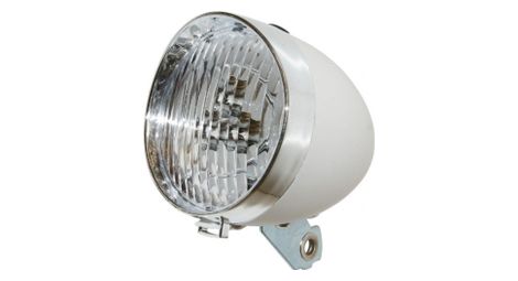 Eclairage velo a pile avant sur garde-boue p2r classic blanc livre avec 3 piles aaa