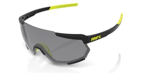 100% racetrap gloss black smoke lens / black / yellow