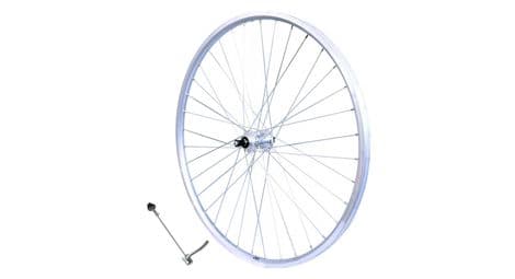 Roue 24  vtt arriere jante alu simple paroi argent frein patin moyeu alu blocage rapide roue libre.