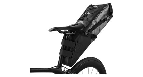 Sacoche de selle étanche 10 L, noire et grise.