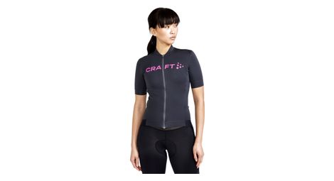 Maillot manches courtes femme craft essence bike gris rose 