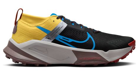 Nike zoomx zegama trail running shoes black blue yellow