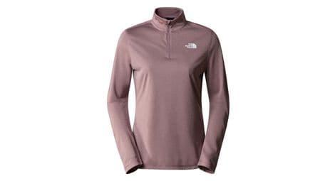 Maillot manches longues femme the north face flex 1 4 zip mauve