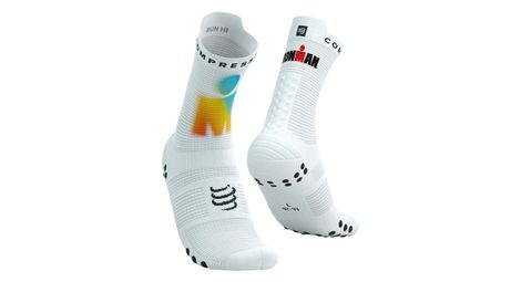 Chaussettes compressport pro racing 4.0 run ironman blanc sunrise