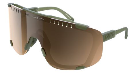 Poc devour epidote green goggle - braun / silberne durchscheinende spiegelgläser