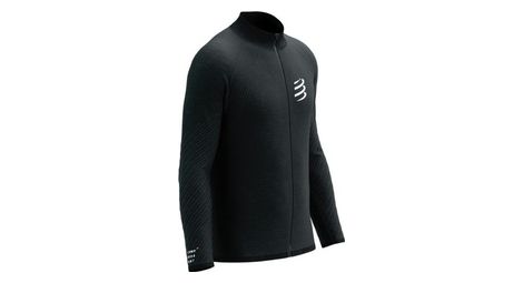 Compressport Sudadera con cremallera sin costuras Sudadera con capucha Negra