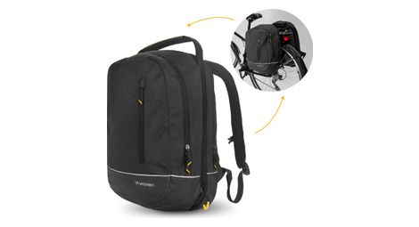 Sacoche de vélo wozinsky double sac à dos 2en1 30l noir