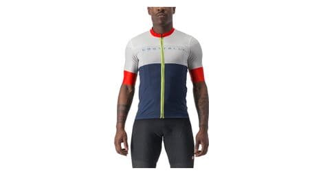 Maillot de manga corta castelli sezione azul/blanco