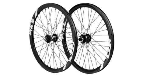 Paire de Roues Pride Racing Gravity Control V2 24" (507) | 20x100 - 15x100 mm | 6 Trous | Noir/Blanc Brillant