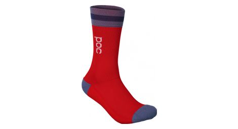 Paire de chaussettes poc essential mid length bleu calcite / rouge prismane