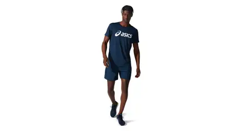 Asics core run short sleeve jersey blue white men's