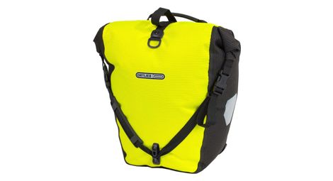 Sacoche de porte-bagages ortlieb back roller high visibility 20l jaune fluo noir réfléchissant