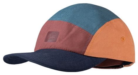 Gorra buff go kids de 5 paneles azul/naranja