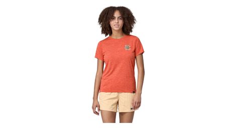 Camiseta tecnica para mujer patagonia cap cool daily graphic naranja