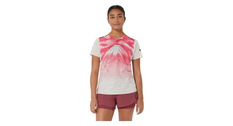 asics fujitrail elite graphic women s trail t shirt white red