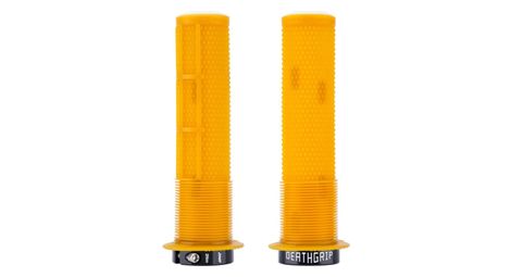 Paire de grips dmr deathgrip2 flange grips jaune