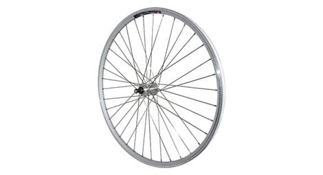 Roue vtc 700x35 arriere m240 alu renforce moy miche magnum argent blocage rl 6-7v. special loueur (jante double paroi avec oeillets-rayonnage inox)