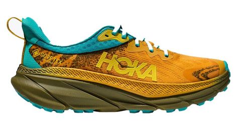 Chaussures de Trail Running Hoka Challenger 7 GTX Jaune Khaki Bleu