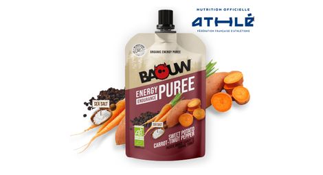Purée énergétique bio baouw patate douce/carotte/poivre timut - 90g