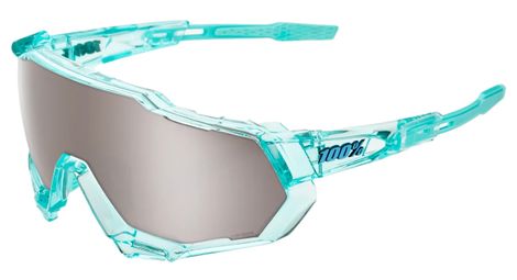 Brille 100% speedtrap polished translucent mint green - hiper linse verspiegeltes silber