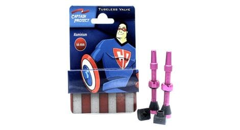 Captain protect - paire de valves alu. 44 mm - rose