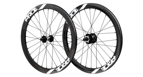 Paar Pride Racing Gravity Control V2 20" (451) Räder | 10x100 - 10x110 mm | 6 Löcher | Schwarz/Glänzend Weiß