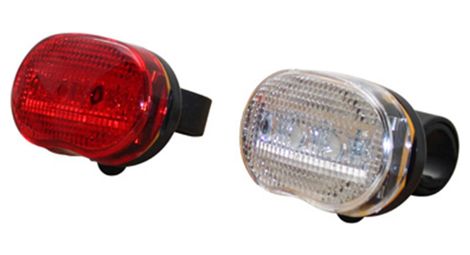 Eclairage velo a pile kit sur cintre tige de selle marwi 404 triled noir livre avec 2 piles aaa et f